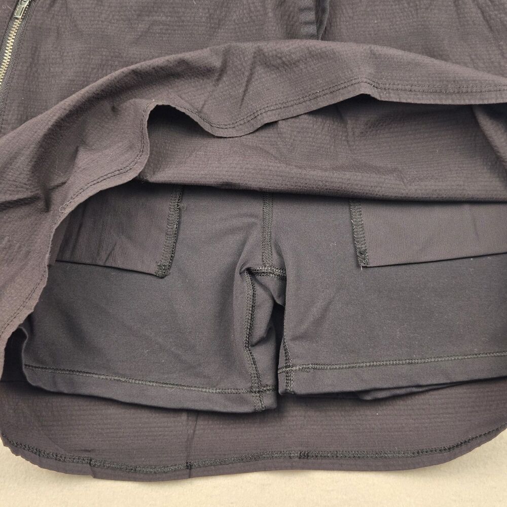 Athleta Size 12 Womens Black Skort Zip Pockets Built-In Shorts Drawstring Tennis - Picture 5 of 7